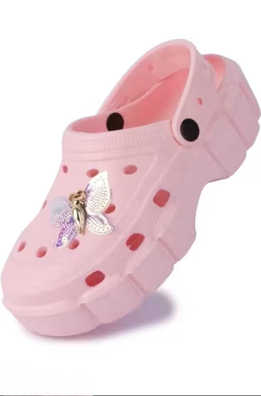Women's Butterfly Clogs, Pink Garden Sandals with Decorative Charm, Slip-on Water Friendly Beach Clogs, Lightweight Comfort Slides for Women-picture-30