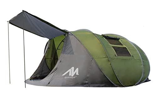 AYAMAYA Pop Up Tent 6 Person Easy Pop Up Tents for Camping with Vestibule, Double Layer Waterproof Instant Setup Popup Tent Big Family Camping Tents Beach Pop-up Tent Space for 2/3/4/5/6 People Man