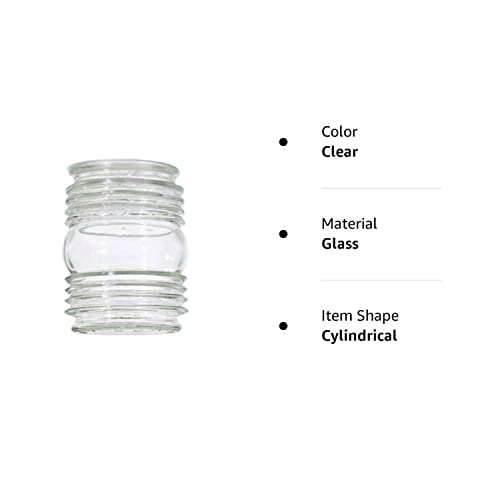 Clear Cylindrical Glass Shade - 3-1/4-Inch Fitter Opening #TOP1