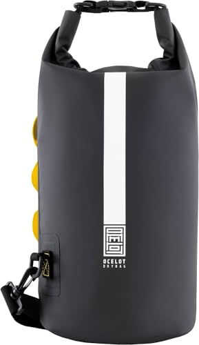 Cressi desde 1946 - Ocelot Dry Bag - Bolsa Estanca Impermeable Unisex para Mar, Barco y Actividades Acuáticas, Disponible en Tamaño Pequeño, Mediano y Grande, Negro/Amarillo 10 L - imagen 2