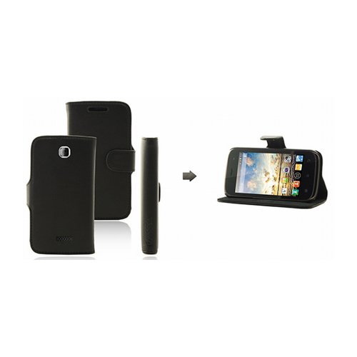 MOCCA DESIGN Luxe Etui Folio en Simili Cuir pour Wiko Cink Plus Noir