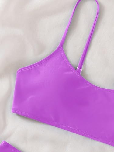 Image of SHENHE Girl's 2 Piece O Ring Bikini High Waisted Spaghetti Strap Cute Swimsuit Bathing Suit