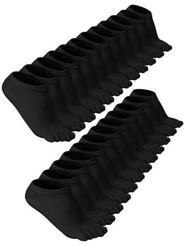 Image of Bencailor 6 /12 /32Pairs Women Toe Socks Five Toe Cotton Socks Ankle Sock with Toes Separated for Women Men Athletic Running