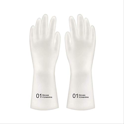Preisvergleich Produktbild Haushalt Spulhandschuhe Geschirrhandschuhe Damen Strapazierfähiger Gummi Wasserdichte Kunststoffkleidung Küche Haushaltsreinigung Nicht Einweghandschuhe M 01