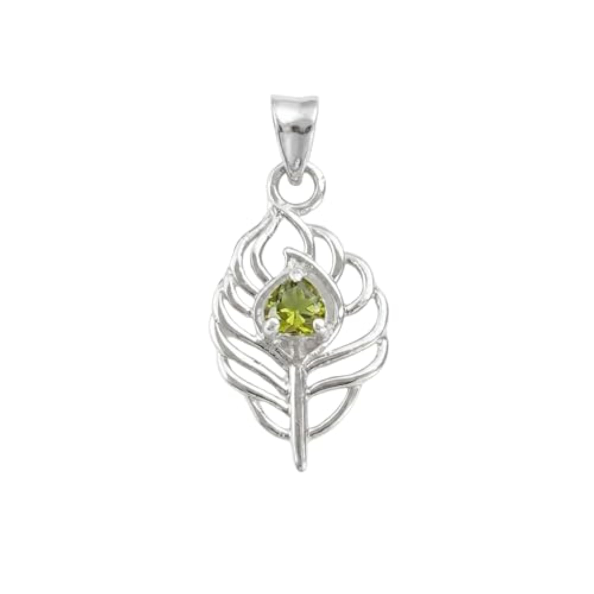 Women's Crystal Roots Imperial Plume Charm Pendant, 925 Sterling Silver
