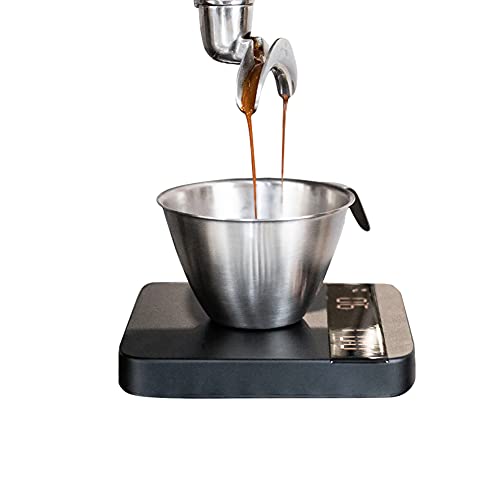 2oz Espresso Shot Cup, watchget Espresso Measuring Cup with Handle and Insdie Mark Stainless Steel Measuring Shot Cup for Barista Cafe Home Professional Espresso Coffee Accessories