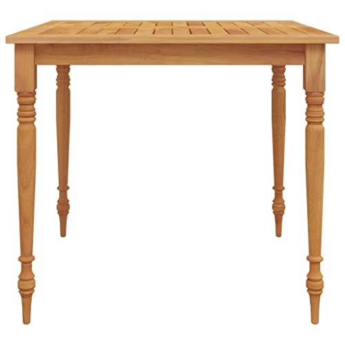 Mesa Batavia 85 x 85 x 75 cm, madera maciza de teca, mesa de exterior rectangular 5
