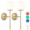 jengush Battery Operated Wall Sconce Set of 2, Rechargeable Wall Sconce with Remote Dimmable Wireless Battery Powered Wall Lamp Decor Fixture for Bedroom Living Room White Fabric Shade(Gold)