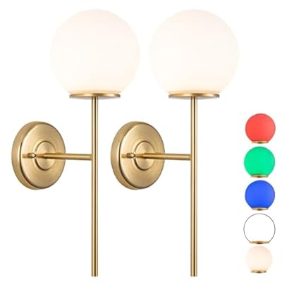 jengush Battery Operated Wall Sconce Set of 2, Rechargeable Wall Sconce with Remote Dimmable Wireless Battery Powered Wall Lamp Decor Fixture for Bedroom Living Room White Fabric Shade(Gold)