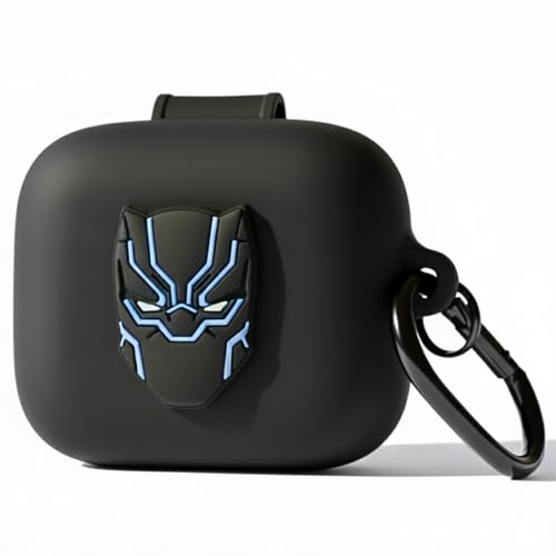 Image of Kapture Soft Silicone Case Compatible with Oneplus Buds 3 Cover, oneplus Buds 3 case Cover with Hook, oneplus Earbuds 3 case Cover with Silicone 360 Protection Dust-Proof Shockproof (Black P.)