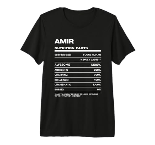 Amir Nutrition Facts Name Premium T-Shirt