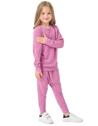 Image of Girls Boys 2-Piece Sweatsuit, Knit Sweatshirt Top & Jogger Pants Clothes Set, Toddler Kids Casual Outfits