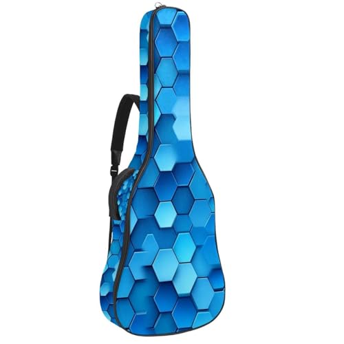 Sac de transport pour guitare acoustique éponge épaisse bleue