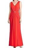 LAUREN RALPH LAUREN Womens Vawlisa Brooch Detail Draped Evening Dress Orange 6