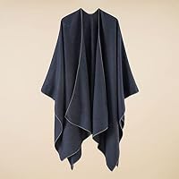 ORANDESIGNE Poncho Châle Femme Écharpe Cape Épaisse Elégant Chaud Hiver Grand Taille Foulard Chaud Ouverture Cachemire D'imitation Douce Châle A Abricot