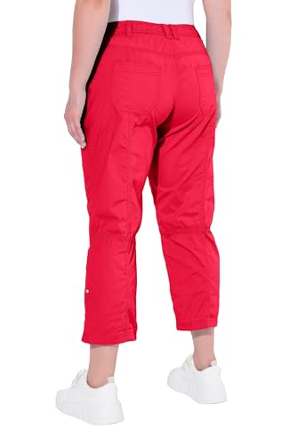 Ulla Popken GroßE GrößEn Cargohose Mit Krempelbein Pantaloni, Rosso, 45W / 32L Donna - 2