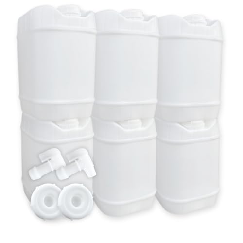 5-Gallon Stackable Water Storage Containers, 5 Gallon Tanks w/8 Lids