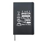 Barista Coffee Brewer Shop Recipe Espresso Machines Hardcover Journal, Black