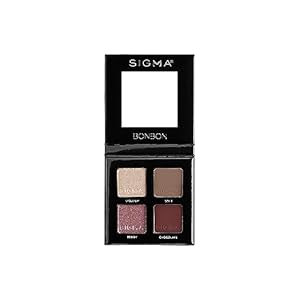 Sigma Beauty Quad Eyeshadow Palette – Makeup Eyeshadow Quad with a Buttery Soft Formula and Buildable, Blendable Shades for a Flawless Eye Look, Designed for All Day Wear (Bonbon)