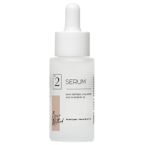 Bare Method - 02 Serum - Hydrating Anti-Aging - Natural Moisturizer - Exfoliates & Brightens Facial Skin - Smoothes & Hydrates With Peptides, Hyaluronic & Salicylic Acids, Antioxidants #TOP19
