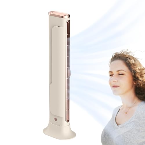 Ventiladores de torre sin aspas – Ventilador de torre oscilante silencioso | Ventilador de refrigeración silencioso sin aspas con 3 velocidades | Ventilador eléctrico oscilante | Ventilador de