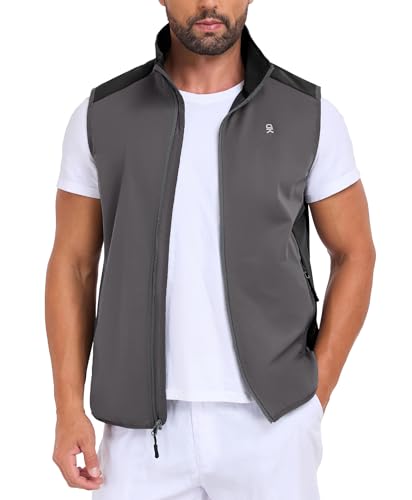 Image of Little Donkey Andy Men's Water-resistant Outerwear Vests, Stretch Windproof Vest for Cycling, Running, Golf