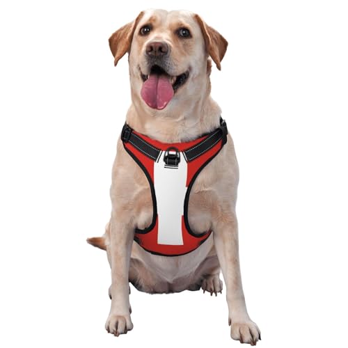 Arnés de bandera suiza para perros pequeños, medianos y grandes, correas reflectantes, ajuste ajustable con hebillas de liberación rápida