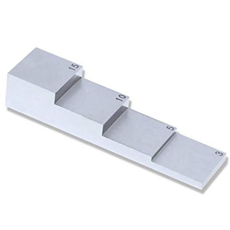 Bloque de calibración de 4 pasos 3mm 5mm 10mm 15mm para medidor ultrasónico de espesor en acero inoxidable 304 miniatura 6