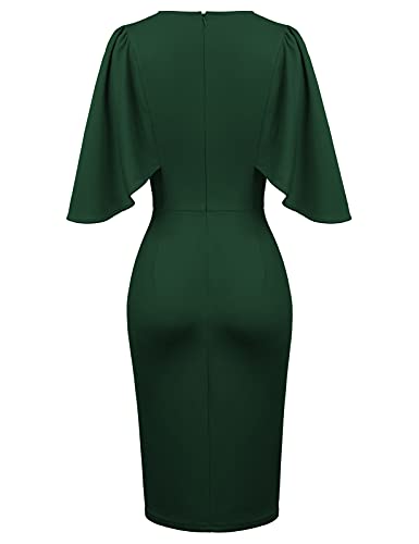 Grace Karin elegante heupen flatterende bodycon cocktailjurk, potloodjurk met ruches voor dames - Image 3