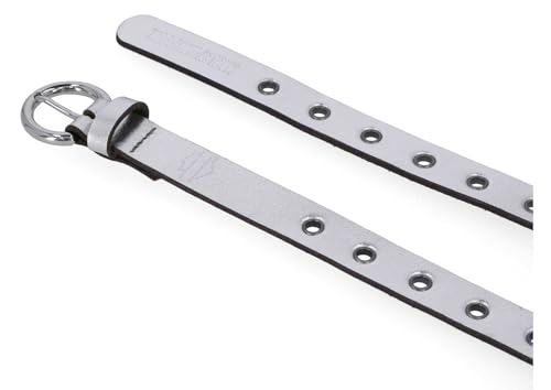 Harley-Davidson Women's B&S Eyelet Metallic Genuine Leather Belt, Silver3