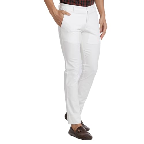 Image of Parx Men's Solid Pattern Lrt Cotton Blend Flat Front Casual Trouser