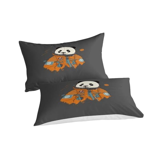 Housse de couette panda 220x240 parure de lit 3D microfibre avec zippe