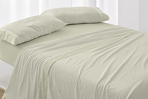 Draps en coton doux lit 150 160 parure de lit matcha - 6