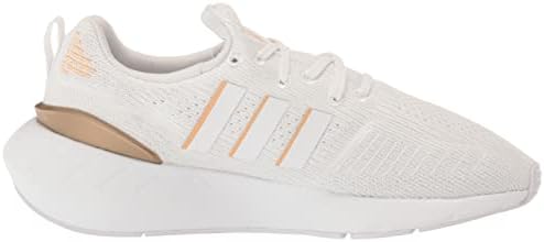 adidas Women's Swift Run 22 Sneaker, White/Copper Metallic/Black, 9.5 | Image 5