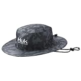 HUK mens Boonie Hat | Wide Brim Fishing Hat UPF 30+ Sun Protection, Running Lakes - Volcanic Ash