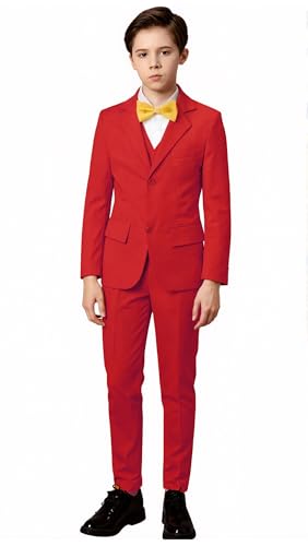 Image of Toddler Suits Slim Fit Suit for Boys,Formal Tuxedo Ring Bearer Outfit Kids Dress Clothes for Wedding,Adjustable Waist