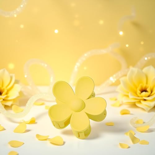 Pinzas para cabello con diseño de flor amarillo miniatura 3