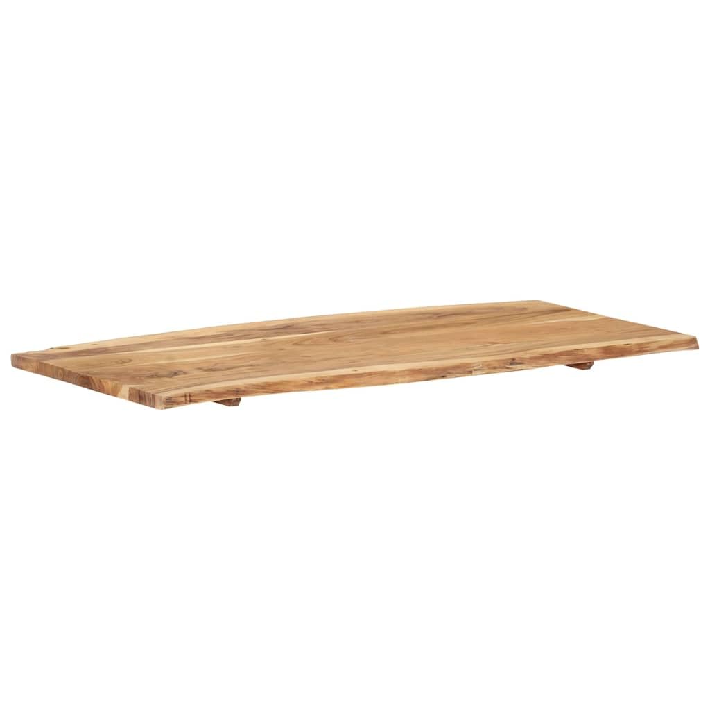 Tablero de madera maciza de acacia, 118 x 50 – 60 cm, con borde natural, pulido, pintado, duradero para mesa de comedor, mesa de café, escritorio, bricolaje, renovación, muebles, oficina en