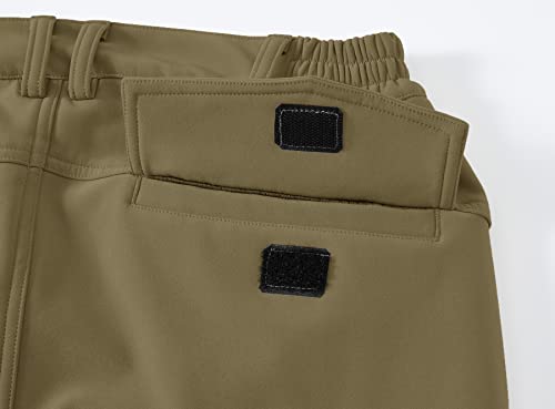 Tbmpoy Women's Outdoor Softshell Pants Waterproof Quick Dry Fleece Lined Hiking Cargo Pants Khaki M #TOP5