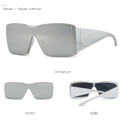 Lunettes de soleil carrées de luxe avec rivets rétro élégants - 2