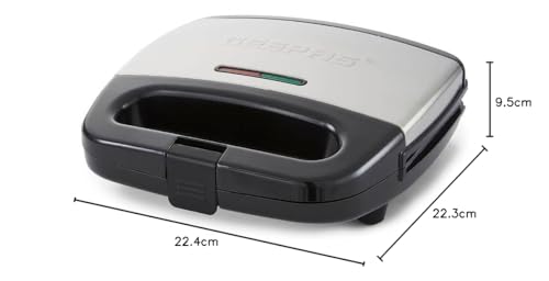 Geepas 750W Panini Sandwich Press for 2 Slices | Non-Stick Plates, Grill & Griddle Toasty Maker | Stainless Steel | Ideal Breakfast Companion | 2 Year Guarantee - Image 10