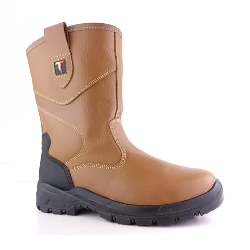 Tuffking 9050 S1P Mens Tan Fur Lined Steel Toe Cap Rigger Safety Boots Work Boot (10 UK)