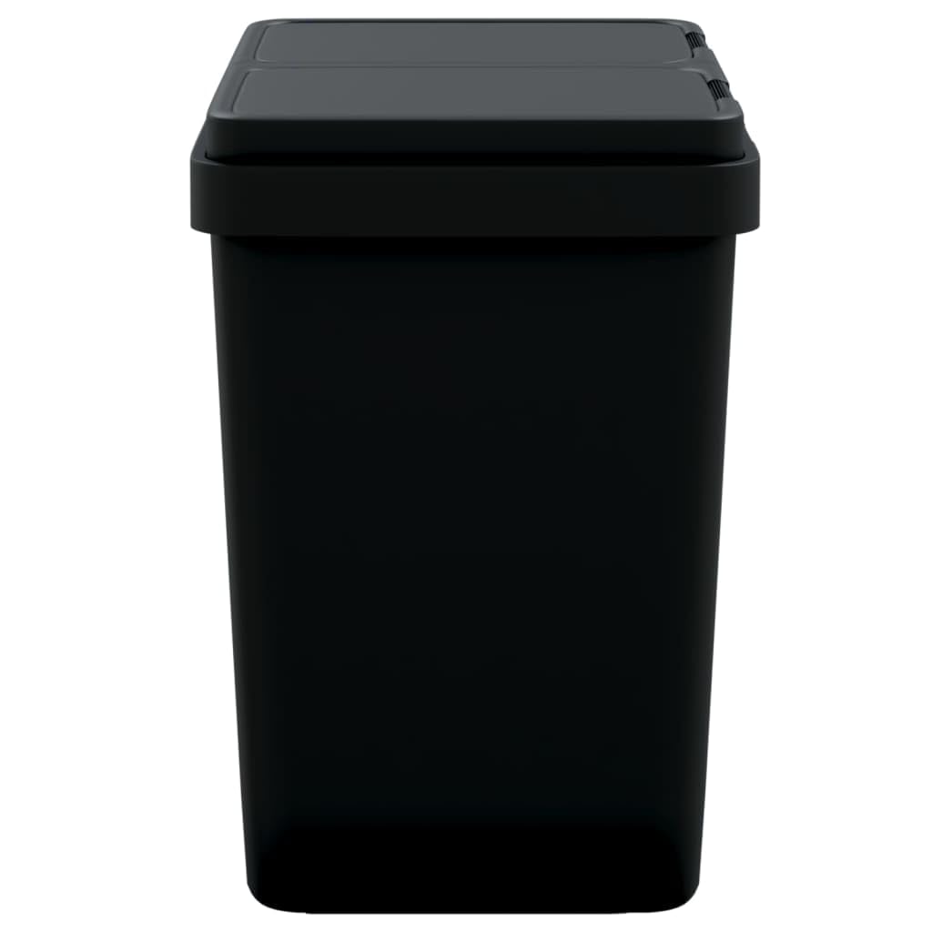 vidaXL Poubelle double anthracite 2x25 L, poubelle de cuisine double, bac de recyclage double, poubelle à deux compartiments