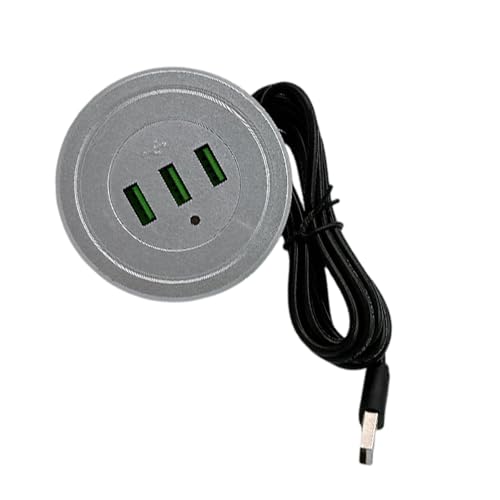Qsvbeeqj Doppia USB Scrivania Corrente Usata 3 Porte USB Socket 1 7 Metri Adattatore di Ricarica per Dispositivi Elettronici Desktop Stazione di Ricarica