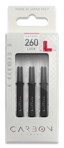 Lstyle L-Shaft Carbon Locked Dart Shafts - 260 Medium - for Soft & Steel Tip Darts