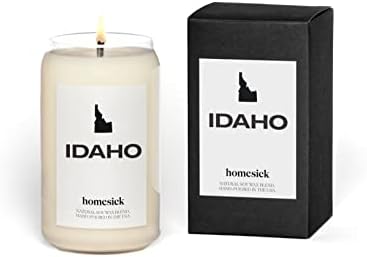 Homesick Premium Scented Candle, Idaho - Scents of Spruce Needles, Cinnamon, 13.75 oz, 60-80 Hour Burn, Natural Soy Blend Candle Home Decor, Relaxing Aromatherapy Candle