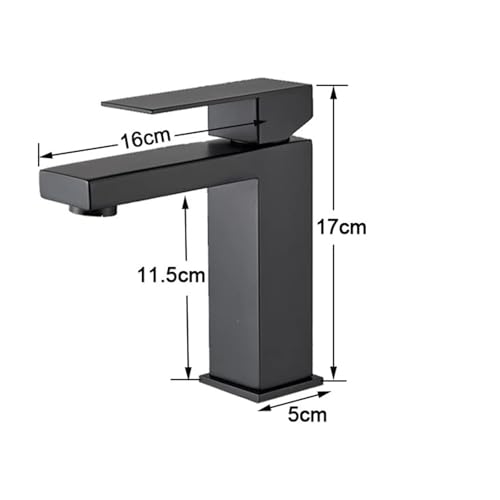 Grifo monomando negro para eliminar salpicaduras y manchas en el lavabo 3