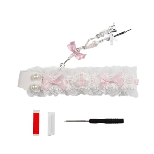 Facile da usare cinturino per tastiera con motivo in tessuto di offre stile e comfort per ogni utente senza sforzo di trasporto keycap pizzo bianco nero