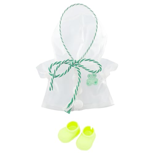 niannyyhouse Doll Clothes Accessories Set, Raincoat and Shoes for 15-17cm Dolls, Dress Up Collection (Green)