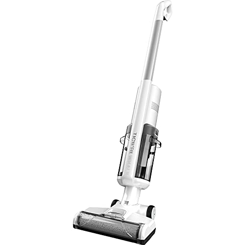 TICWELL Whale W1 Cordless Wet Dry Vacuum Cleaner, Lightweight Hardwood Floors Cleaner for Multi-Surface Floor Cleaning, Great for Sticky Messes and Pet Hair, Brush Self-Cleaning Function, White